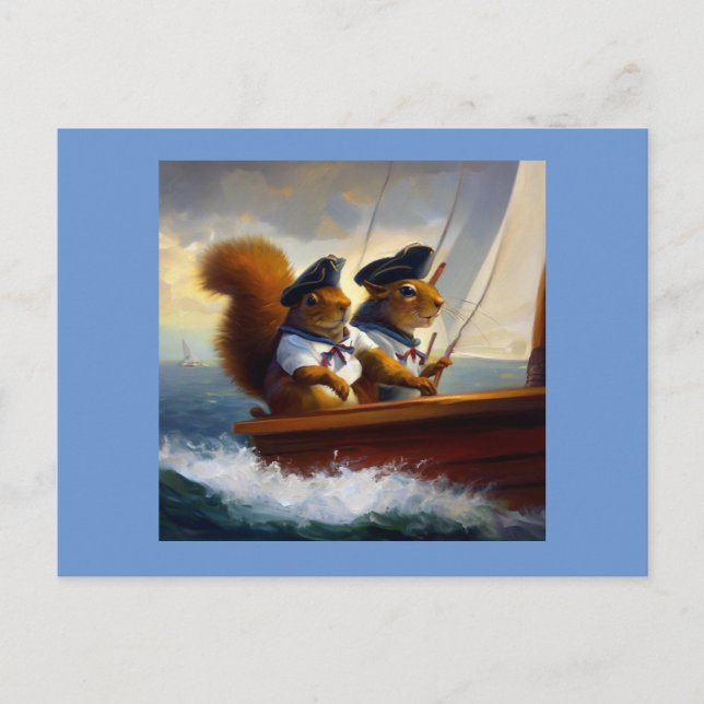 Squirrel Sailors Vykort (Framsida)
