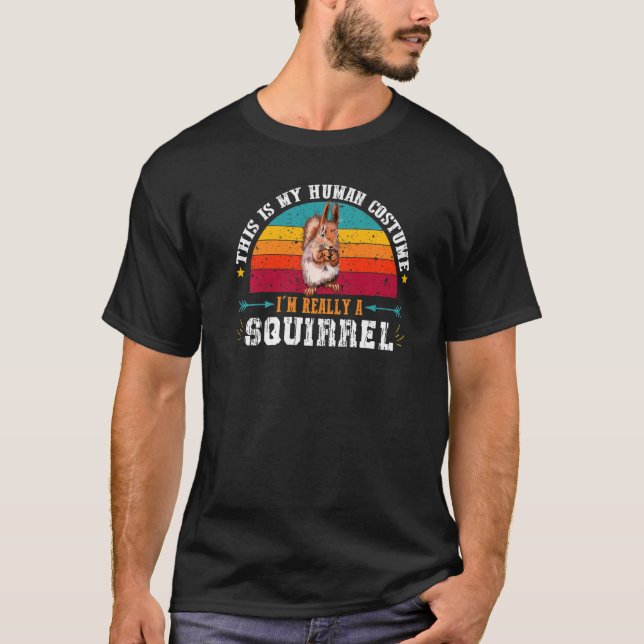Squirrel Say Cute Retro Vintage Squirrel T Shirt (Framsida)