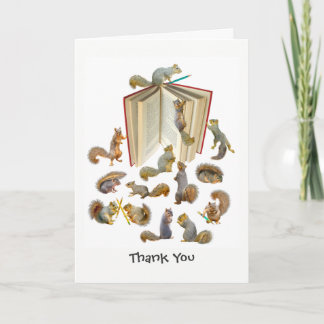 Squirrel School Thank You Card Kort