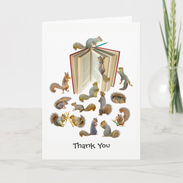Squirrel School Thank You Card Kort (Framsida)