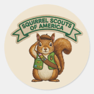 Squirrel Scout Runt Klistermärke