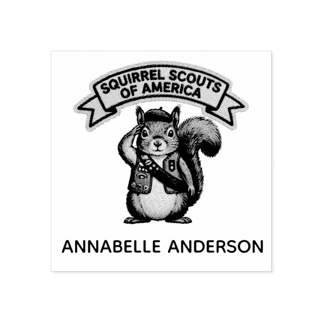 Squirrel Scouts Anpassa Stämpel (Tryck)
