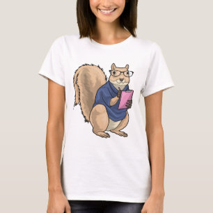 Squirrel Secretary Glasses T Shirt