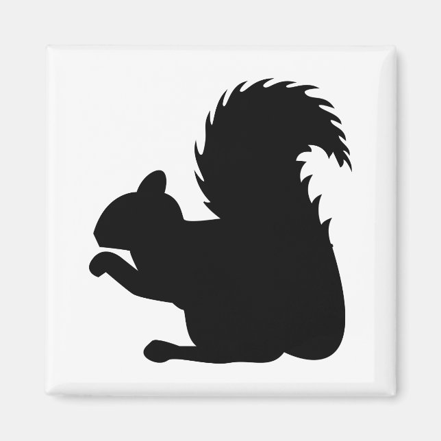Squirrel Silhouette Magnet (Framsidan)