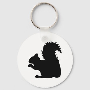 Squirrel Silhouette Nyckelring