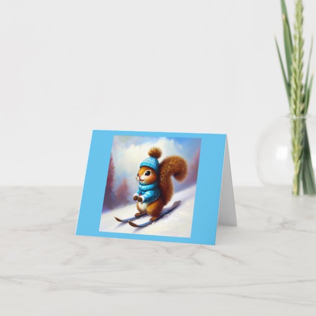 Squirrel Skiing Kort (Framsida)