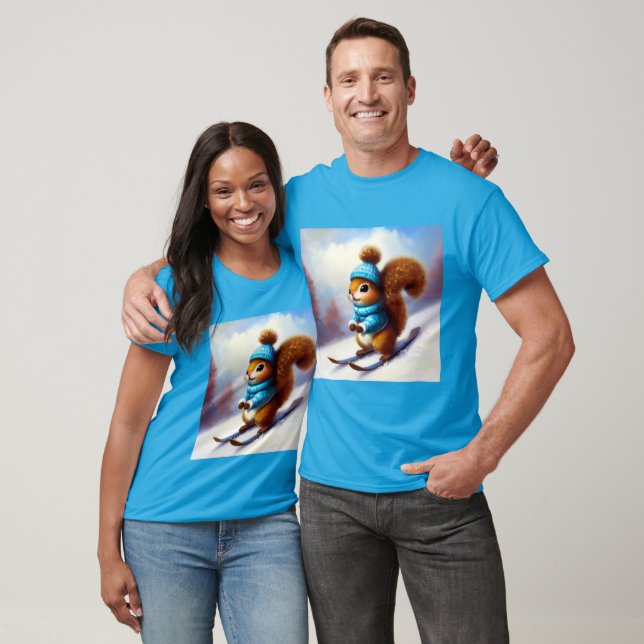 Squirrel Skiing T Shirt (Unisex)