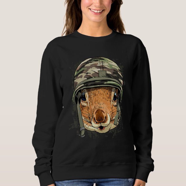 Squirrel Soldier Veteran Army Squirrel Rodent Anim T Shirt (Framsida)