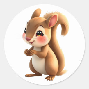 Squirrel Stickers Runt Klistermärke