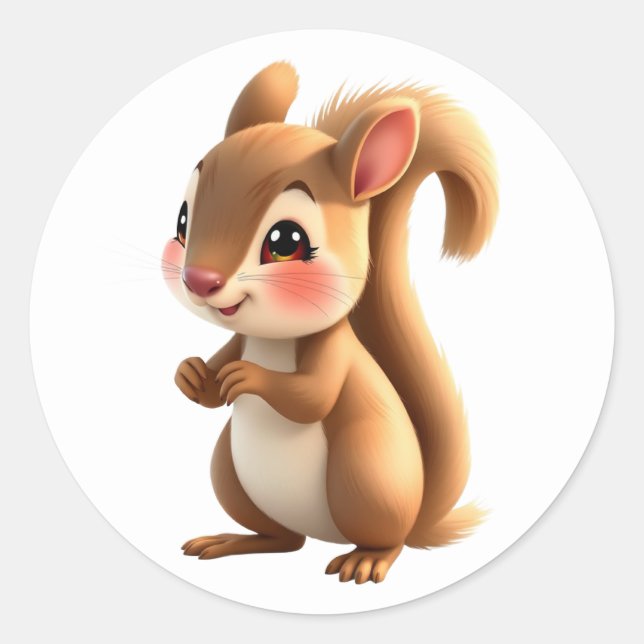 Squirrel Stickers Runt Klistermärke (Framsida)