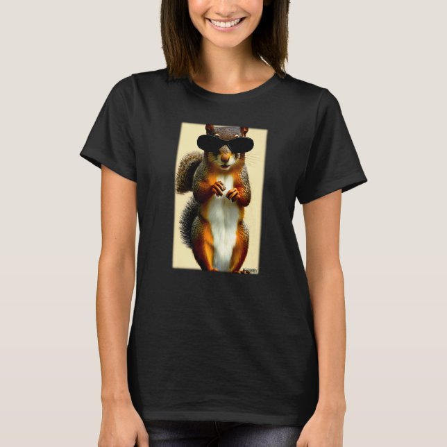 Squirrel Sunglasses Wild Animal Forest Animal Natu T Shirt (Framsida)