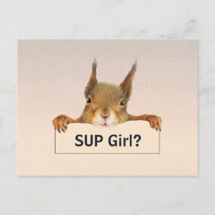 Squirrel SUP Girl? Anpassningsbar Vykort