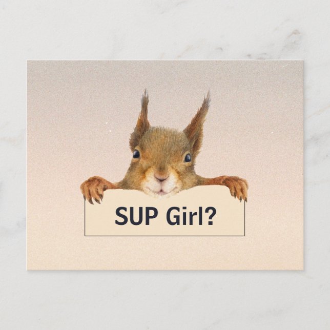 Squirrel SUP Girl? Anpassningsbar Vykort (Framsida)