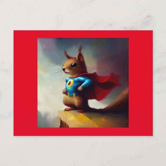 Squirrel Superhjälte Vykort (Framsida)