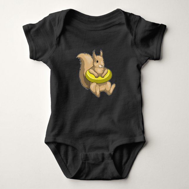 Squirrel Swimming Simma ring T Shirt (Framsida)