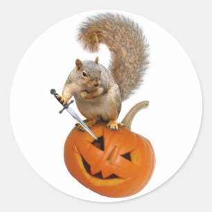 Squirrel Sword Jack-o-Lantern Runt Klistermärke