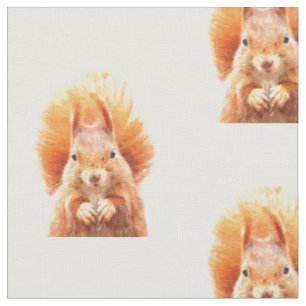 Squirrel Woodland Animal Porträtt Tyg