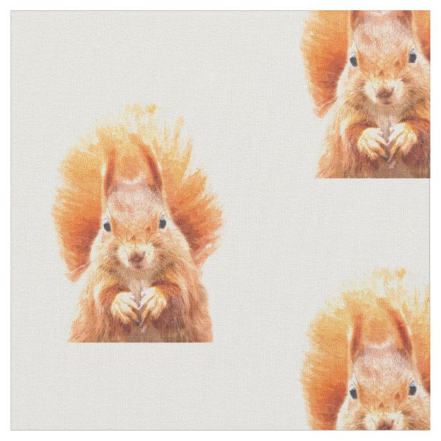Squirrel Woodland Animal Porträtt Tyg (Närbild)
