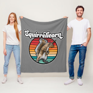 Squirrelicorn - rolig, vintage enhörning av ekorre fleecefilt