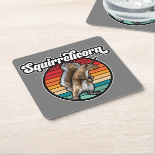 Squirrelicorn - rolig, vintage enhörning av ekorre underlägg papper kvadrat
