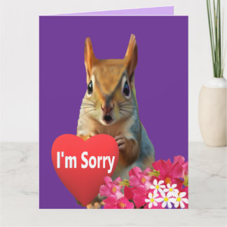 Squirrelly Sweet Heart Apology Card Kort