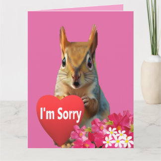 Squirrelly Sweet Heart Apology Card Kort