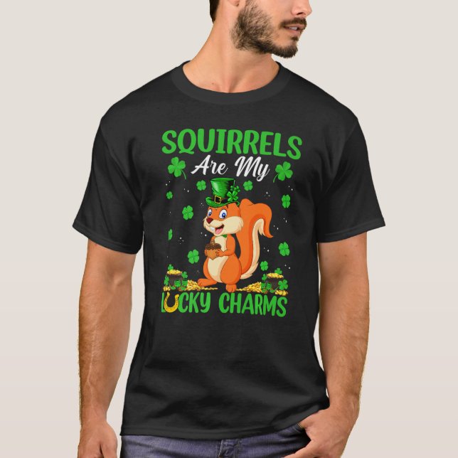 Squirrels är min Lucky Charms Squirrel St Patrick T Shirt (Framsida)