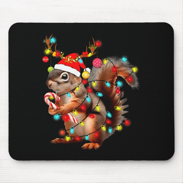 Squirrels Christmas Lights Funny Xmas Squirrel Lov Musmatta (Framsidan)