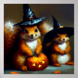 Squirrels Halloween Poster