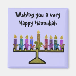 Squirrels Hannukah Menorah Magnet