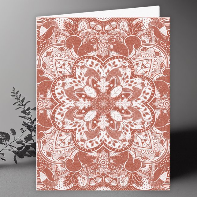 Squirrels Mandala Art Blank Tack Kort (Skapare uppladdad)