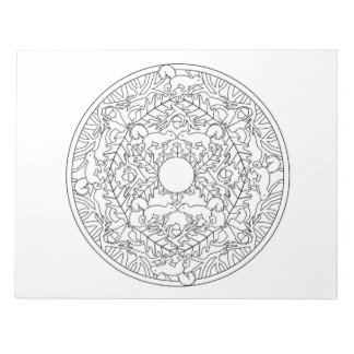 Squirrels Mandala Coloring Bok Pad Anteckningsblock