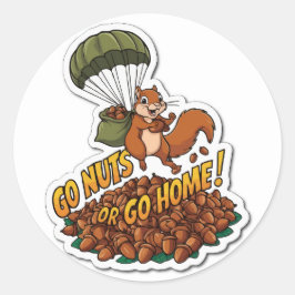 Squirrel's Nutty Äventyr - Acorn Skydiving Runt Klistermärke