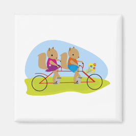 Squirrels på en Tandem Bike Magnet
