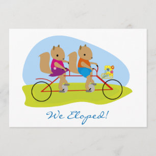 Squirrels på en Tandem Bike vi Elope Meddelande