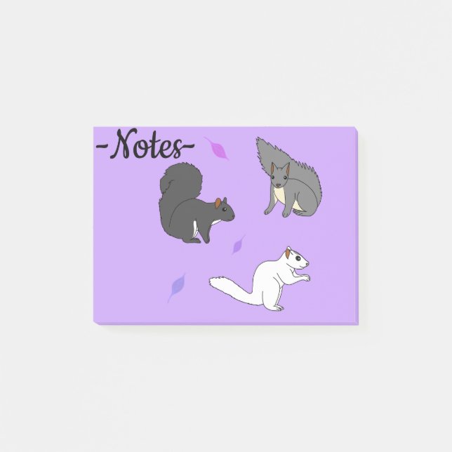 Squirrels Purple Post-it Block (Framsida)