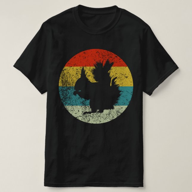 Squirrels retro vintage silhouette 70s t shirt (Design framsida)