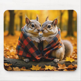 Squirrels Snuggling under en täckt blankett Musmatta