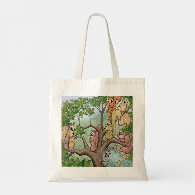 Squirrels Tote Bag Tygkasse (Baksida)