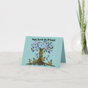 Squirrel's Treehouse Birthday Card Kort