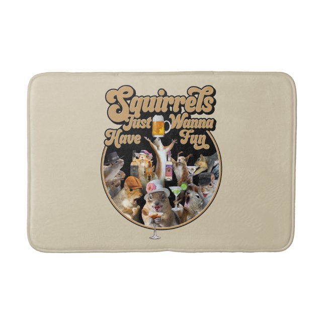 Squirrels vill bara ha Roligt Bath Mat Badrumsmatta (Framsidan)