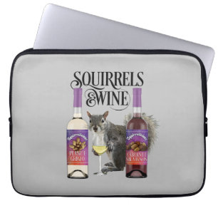 Squirrels & Vin - Funny Squirrel Älskare och Vin D Laptop Fodral