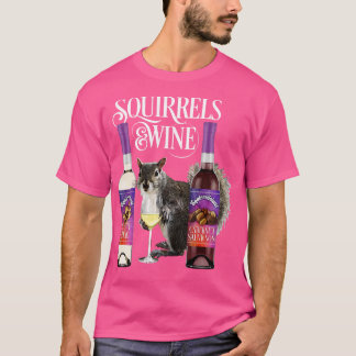 Squirrels Vin Funny Squirrel Älskare och Vin Drink T Shirt