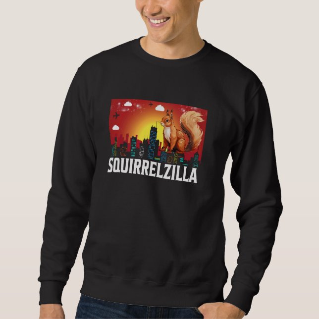 Squirrelzilla Animal Lover Squirrel Funny Squirrel Lång Ärmad Tröja (Framsida)