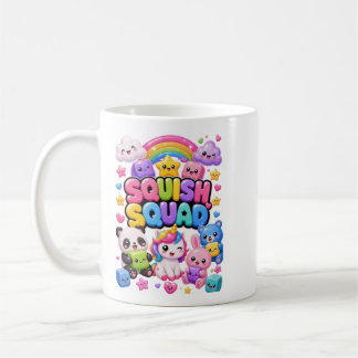 Squish Squad Glittrande Regnbåge Panda Enhörning S Kaffemugg