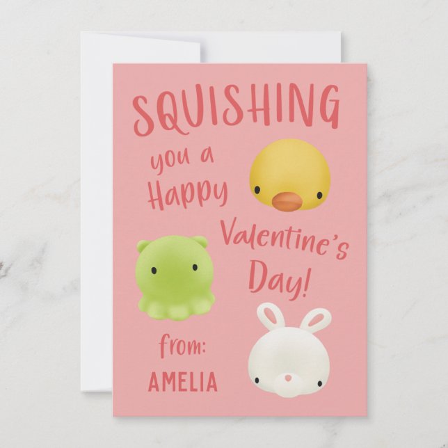 Squishies Kids Classroom Valentine Card Julkort (Framsida)
