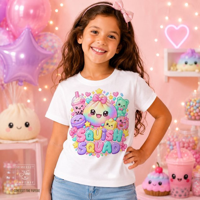Squishies Squeeze Squad Söt Dumplings Bubbelte T Shirt (Zazzle Squishies Squeeze Squad Cute Dumpling Bubble Tea T-Shirt )