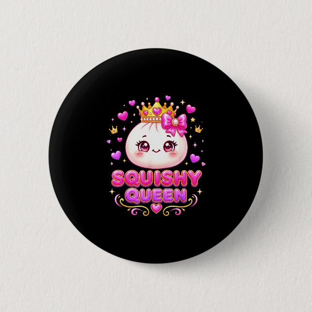 Squishy drottning dumpling kawaii pastell anime knapp (Framsida)