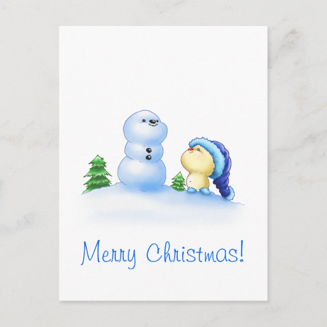 Squishy Littlekins i Snö Helg Vykort (Framsida)