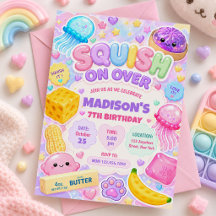 Squishy Tjej Söt Kawaii Färgglad Födelsedagsfest